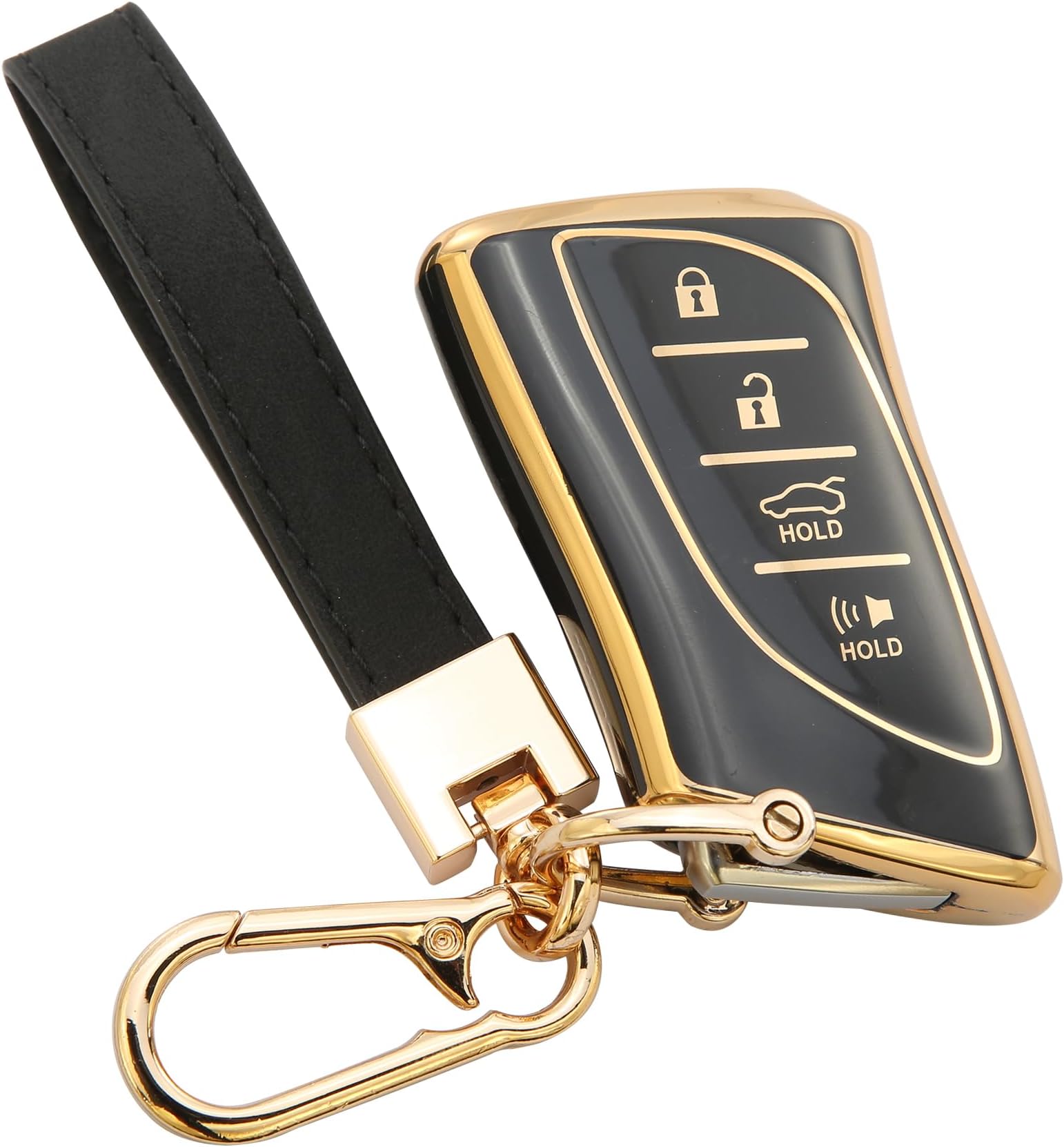 for Lexus Key Fob Cover with Keychain Compatible with 2018-2023 ES350 RX350h LC500h LS500h 2019-2023 UX200 UX250h ES250 ES300h 2020-2023 GX460 NX350 NX450 Accessories Blcak