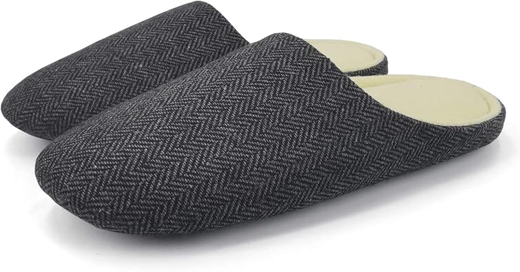 ofoot Children's Memory Foam Narrow Width Cotton Terry Lined Non Slip House Slippers