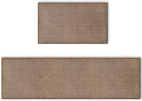 Artoid Mode Juego de 2 alfombras y tapetes de cocina lavables, de goma antideslizante, absorbentes, para el piso delantero del fregadero, pasillo,