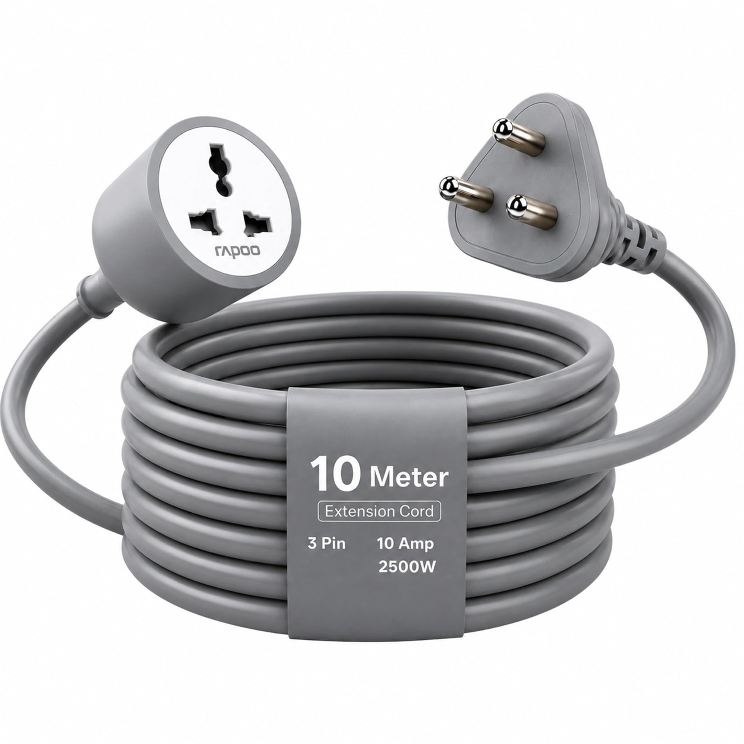 Rapoo E10,10m Long 18AWG Heavy Duty Male to Female 3 Pin Power Extension Cord for Heavy appliances, 10amp Indoor Outdoor Wire Extender Power Cable for appliances, Electronics & Power Tools, Dark Grey-picture-29