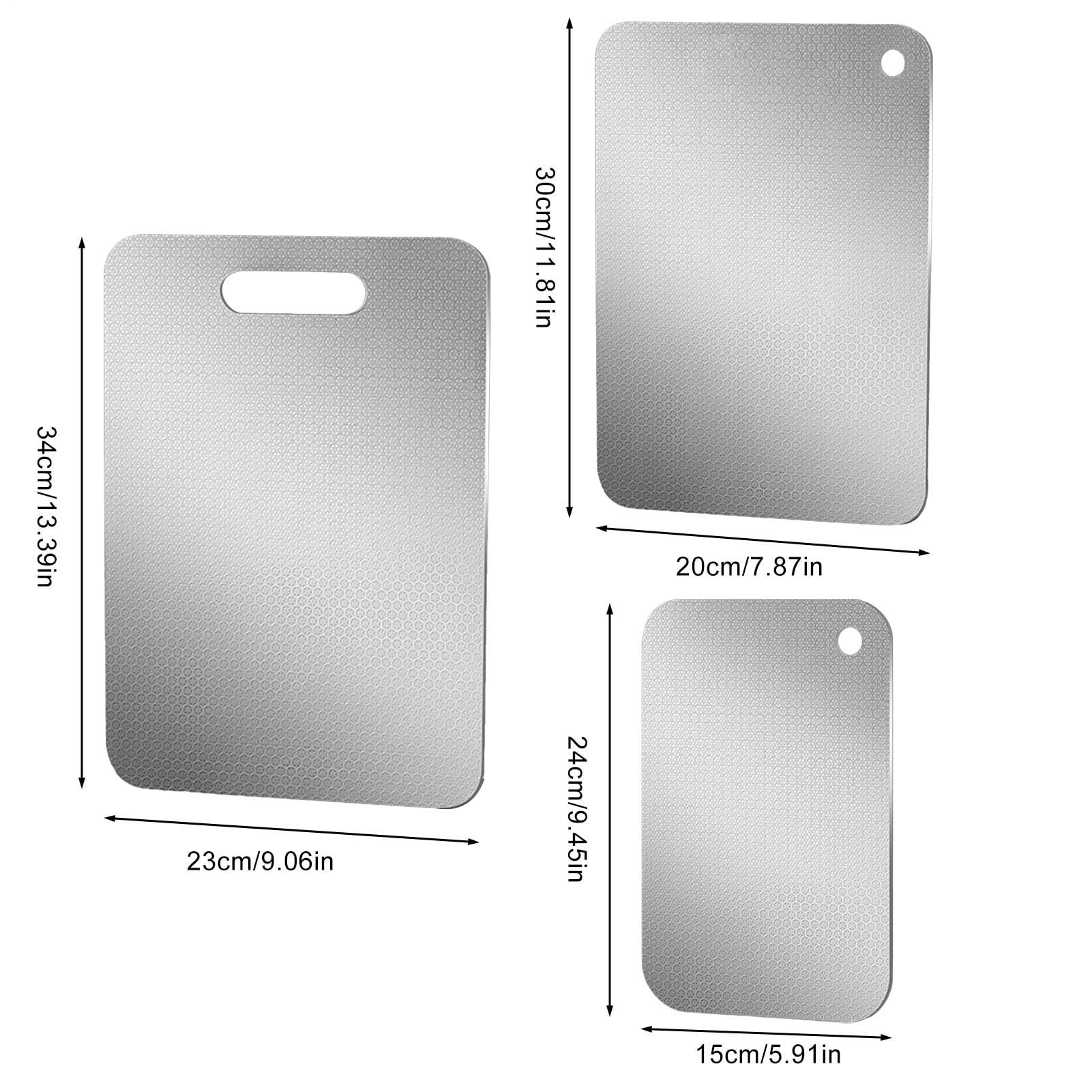 Cutting Board, Stainless Steel Double-Sided Chopping Board, Anti-Slip Durable Kitchen Tool for Meat, Vegetables, Cheese, Fruits, Meal Prep, Cooking, Daily Use 13.39x9.06in