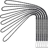 Vista 1 de Paquete de 6 cordones ajustables para el cuello, correas negras largas para bolígrafos, tarjetas de identificación, llaves, oficina, crucero