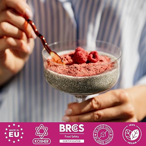 Miniatura 6 de Polvo de frambuesa liofilizado para hornear (1.76 onzas), sin azúcar, puro, sabor a frambuesa 100% natural para licuados de frutas, frambuesas secas