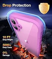 Vista 4 de Diaclara Designed for iPhone 16 Case, Upgraded [Full Camera Protection] Full Body Rugged Bumper Case with Built-in Screen Protector, Rose Pink