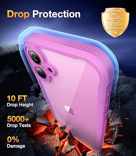 Miniatura 4 de Diaclara Funda diseñada para iPhone 16, mejorada protección completa de la cámara, carcasa resistente de cuerpo completo con protector de pantalla