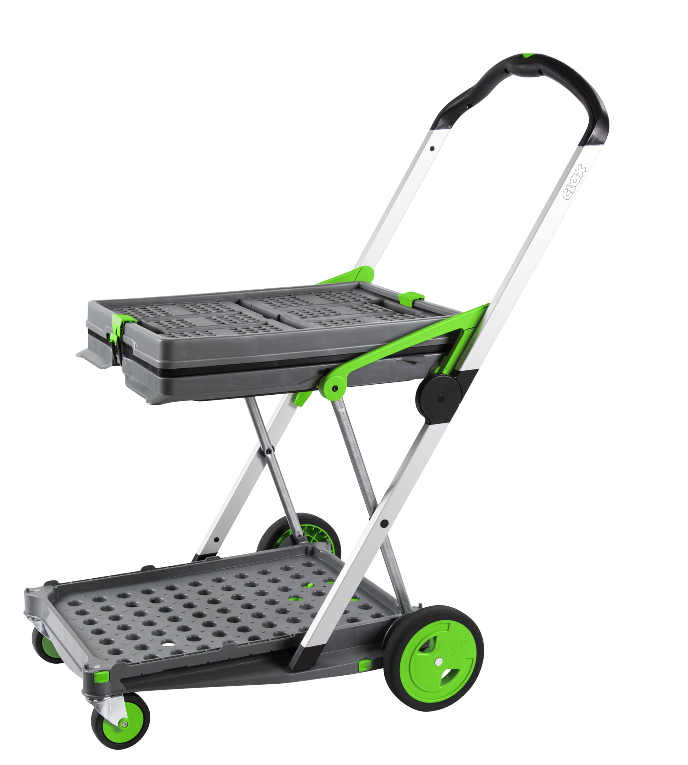 CLAX® Transport-Klappmobil (Original direkt vom Hersteller) | Materialtransporter | inklusive Klappbox | grün