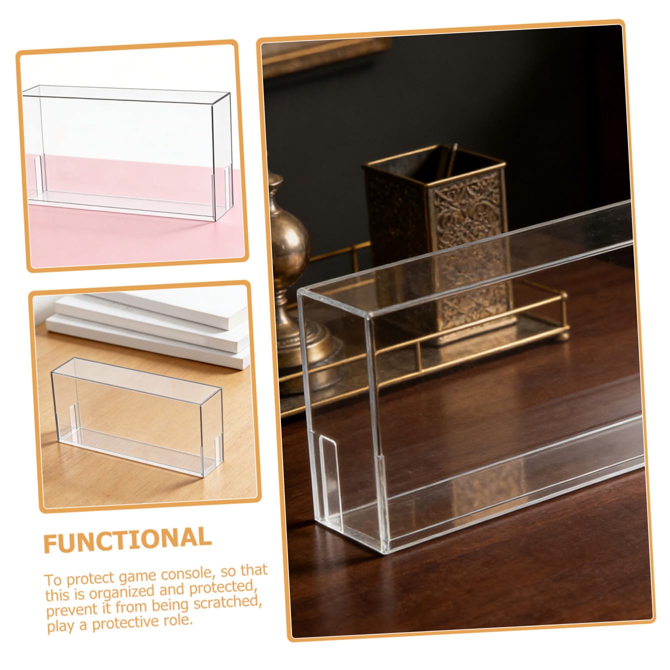 Homoyoyo Caja y Diseño Compacto Acrílica Transparente para Consola de Juegos Switch Protección Antipolvo para Almacenamiento y Exhibición en Mesa de Juego