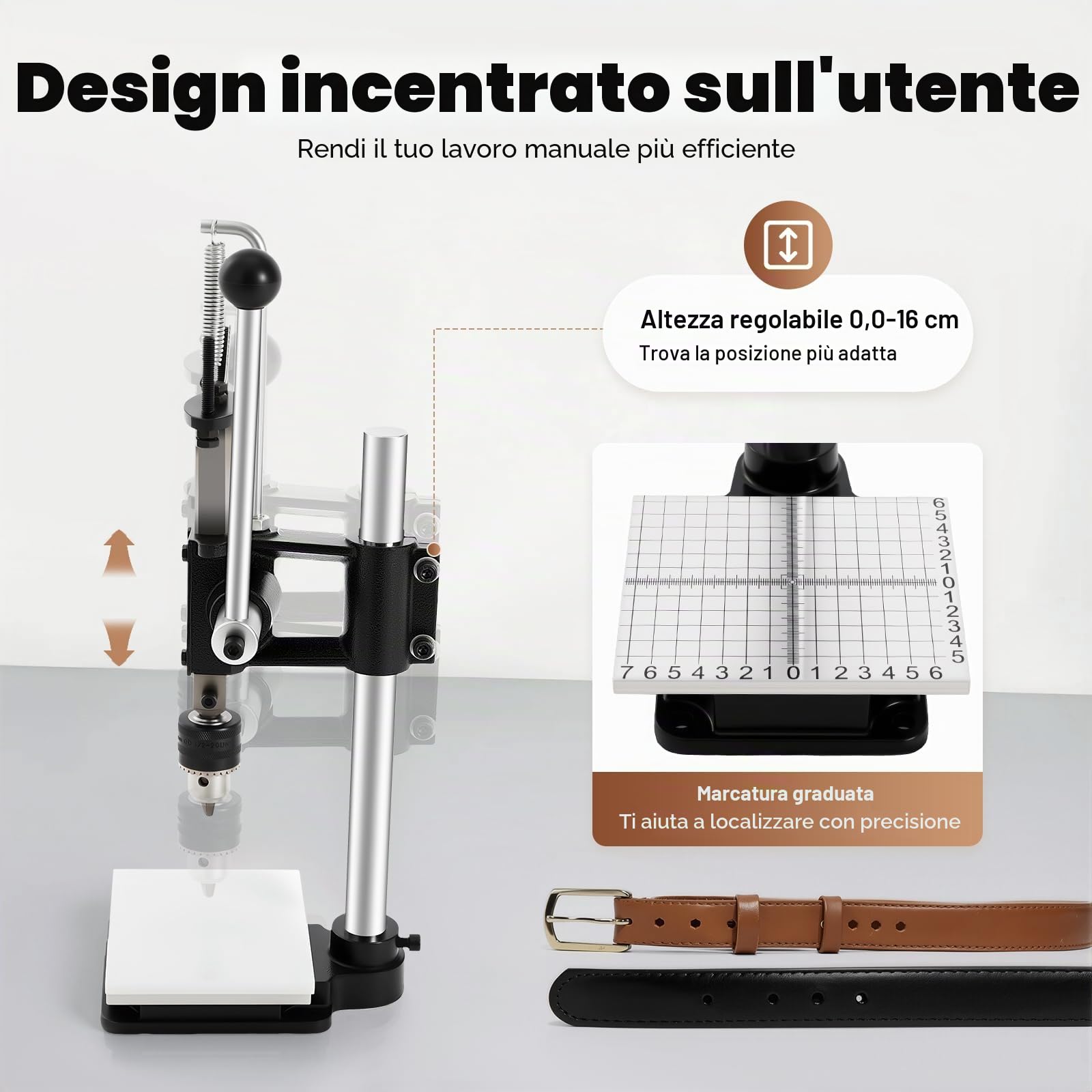 Press manuale Arbor, pressa ad ardiglione con basso livello di rumore, molla a risparmio energetico per cuoio artigiani punzonatura e processo di punzonatura