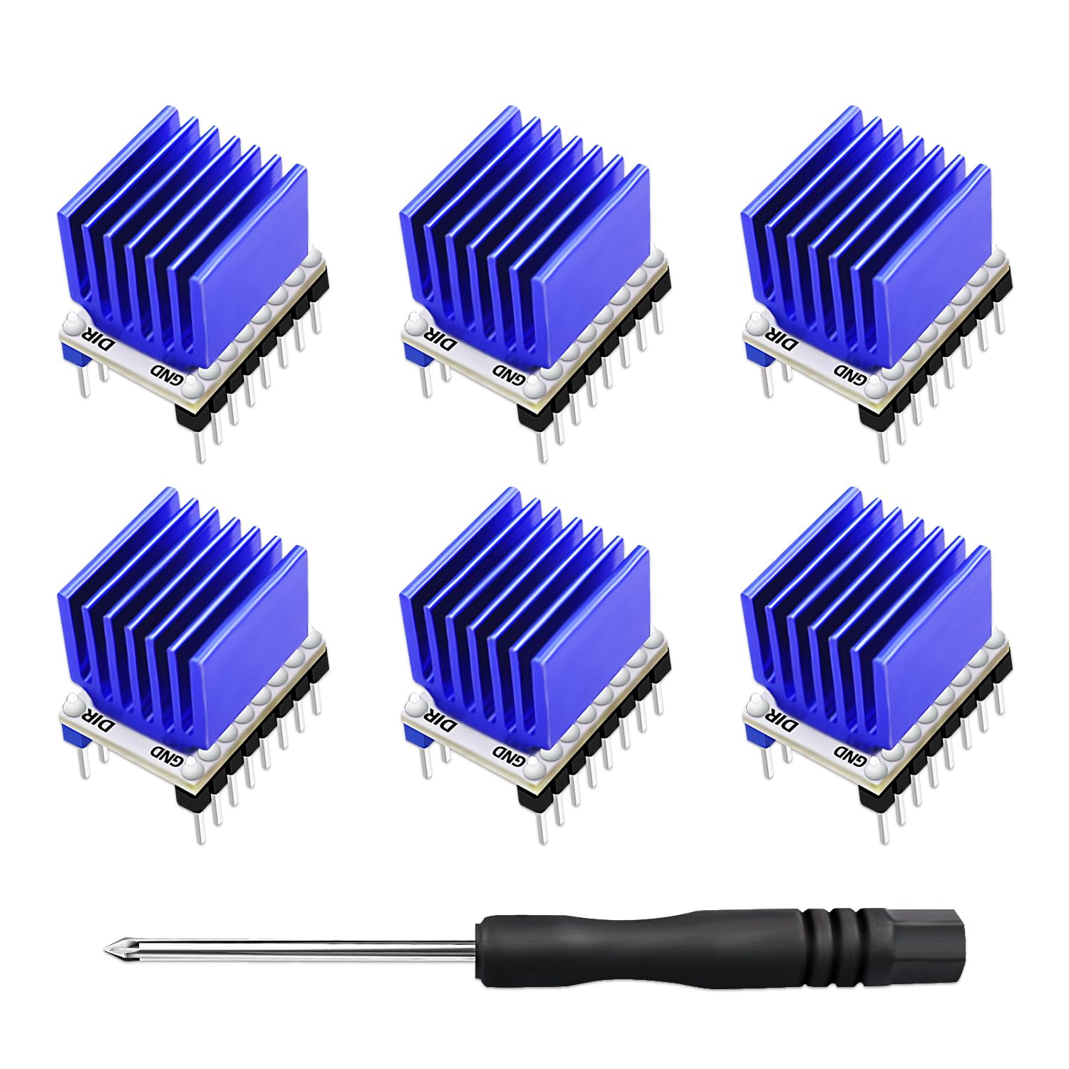 DaFuRui 6PCS TMC2208 3D Printer TMC2208 V1.2 Stepper Motor Driver, with Heat Sink Screwdriver for 3D Printer Controller Boards Reprap Ramps1.4 MKS Gen