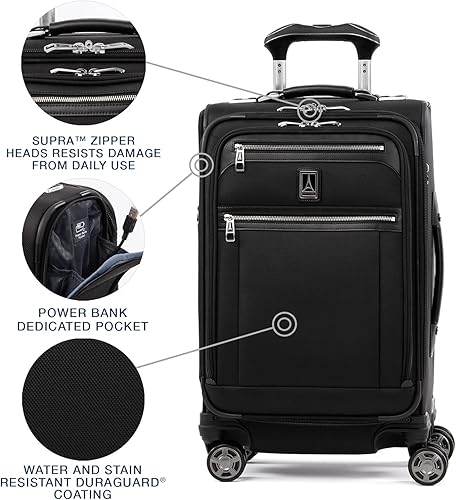 Miniatura 3 de Travelpro Platinum Elite-Softside - Maletas expansible con ruedas giratorias, Negro shadow), 409186101