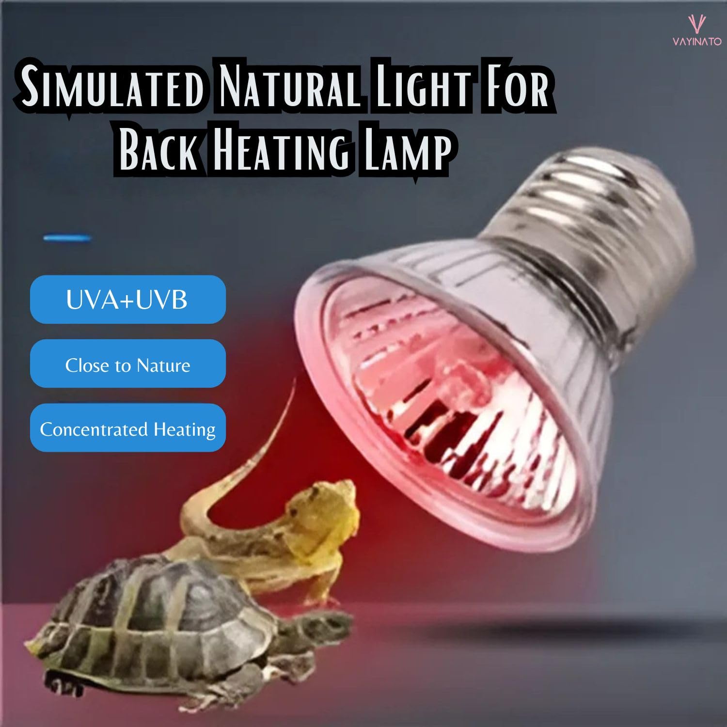 VAYINATO® 50W Infrared UV Rays (Red) Reptile Turtle Heat Lamp Lights, Night Use UVA UVB Aquarium Bulbs by Petzlifeworld