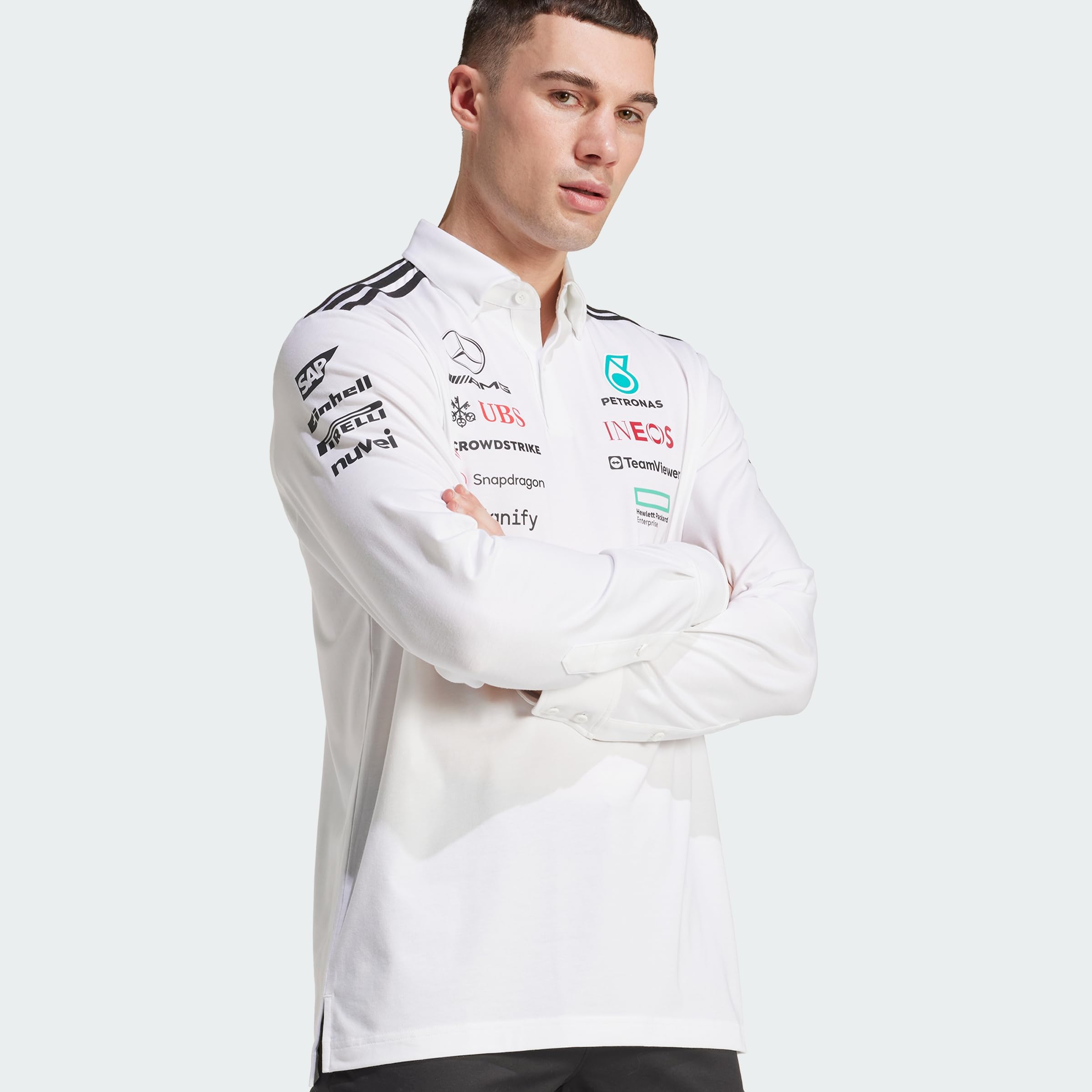 adidas KOSZULA POLO Z DŁUGIM RĘKAWEM Mężczyźni MERCEDES - AMG PETRONAS FORMULA ONE TEAM TEAM POLO LONG SLEEVE MEN (1 w zestawie)