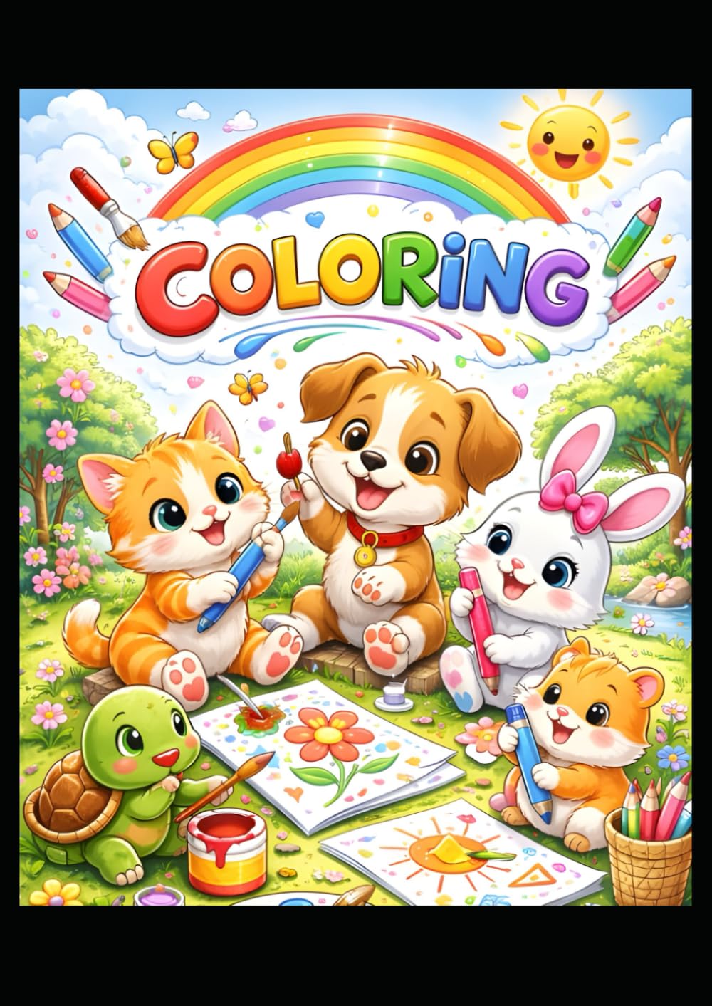 Cute Animals Coloring Book for Kids Ages 3–6