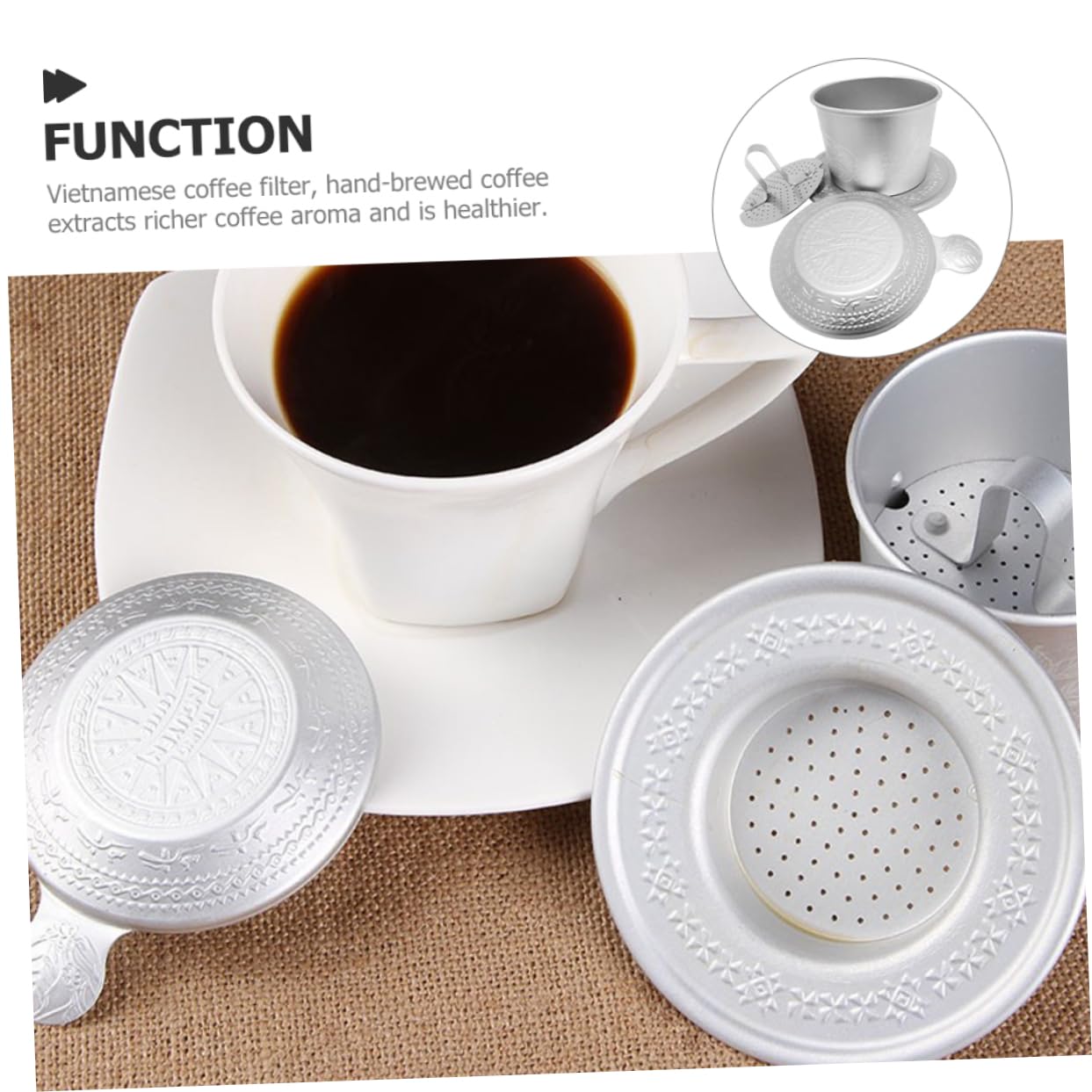 TOPBATHY Kaffeefilterpresse 4 Sets Kaffeezubehör Für Kaffeeliebhaber Kaffeeliebhaber Für Frauen Tragbarer Kaffeefilter Vietnamesische Kaffeemaschine Kaffeetropfer Vietnamesischer Kaffeefilter