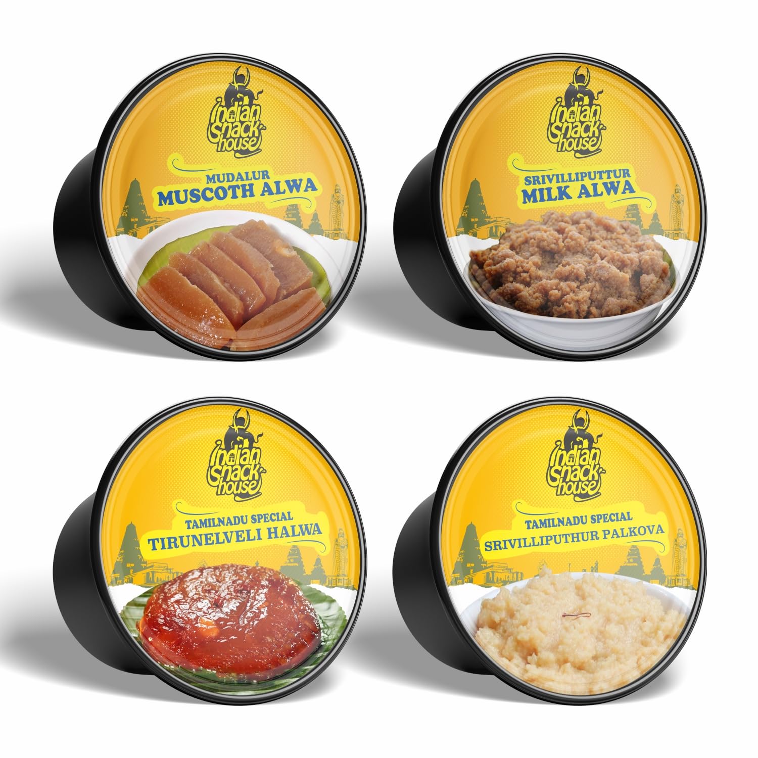 Indian Snack House South Special Ultimate Authentic 4 Sweets Combo 550g(4 Pack Combo)|Tirunelveli Ghee Alwa 150g|Original Srivilliputhur Palkova 150g|Original Srivilliputtur Milk Alwa 150g|Mudalur Muscoth Alwa 100g|No Preservatives| No Artificial Col (B0DFHVMY1M) Amazon Price History, Amazon Price Tracker