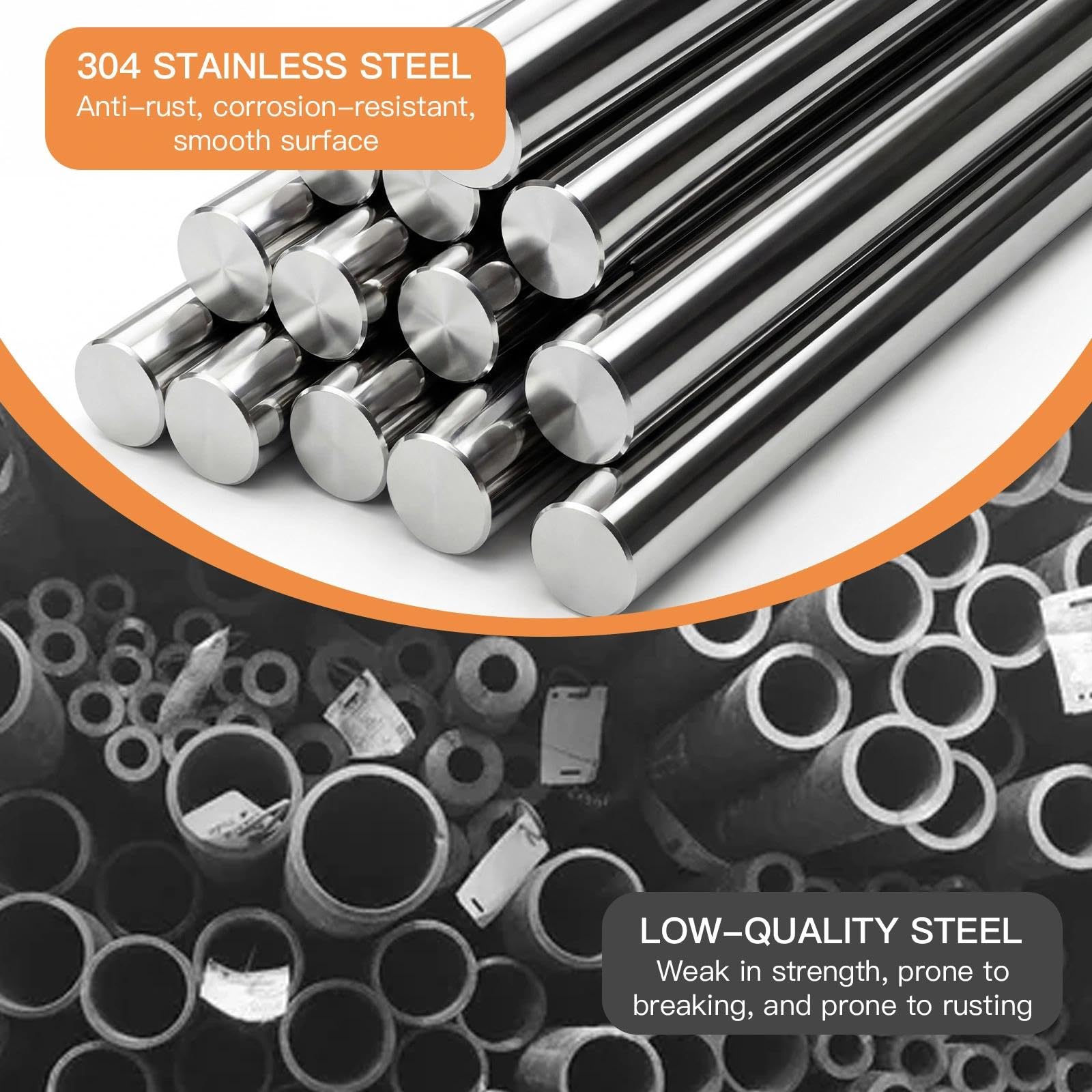 Aste di Acciaio Inox 3 mm x 300 mm Barre Tonde Solide per Fai da Te Artigianato 15 Pezzi