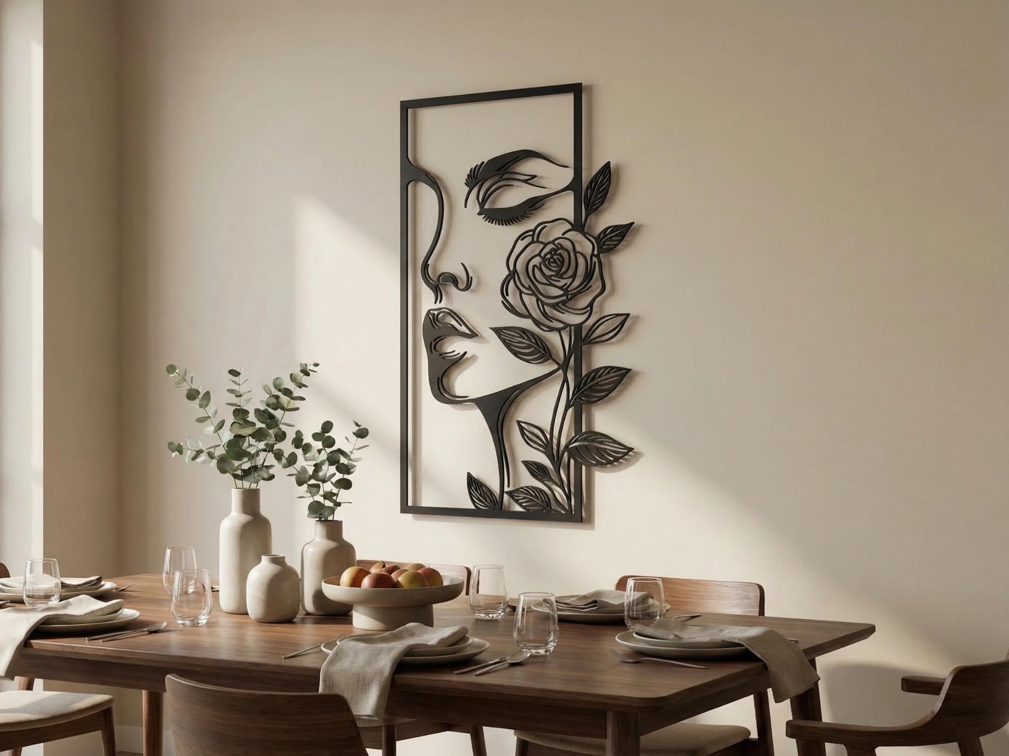 VAILLA Silhouette Donna Quadri Moderni Soggiorno – Legno 3D Cucina Casa