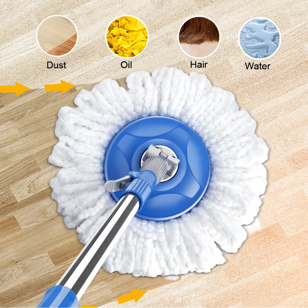 MASTERTOP Mop Bucket with Wringer Set Floor Mop, Spin Mop with 2