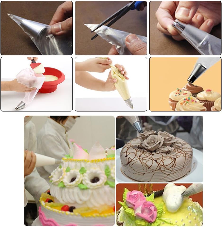 ATPWONZ 16 Inch Extra Thick Large Frosting Icing Decorating Bags Disposable Piping Bags 100 Sets