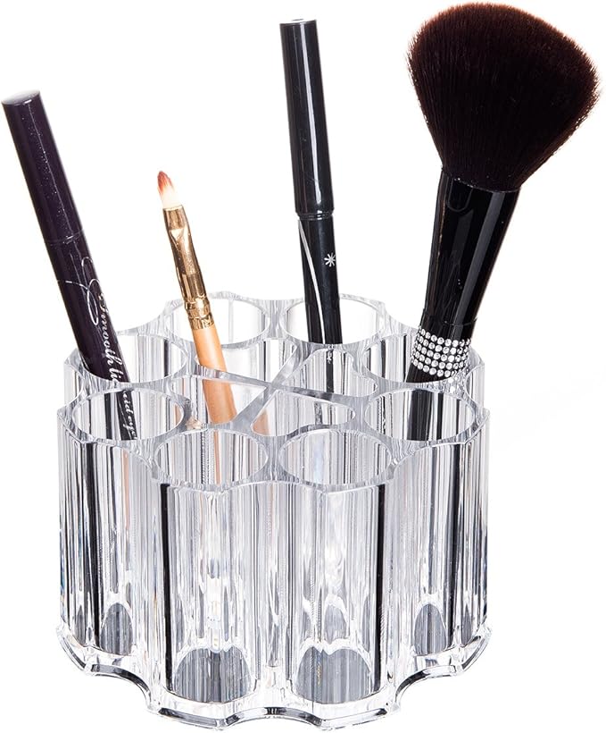 Amazon.co.jp メイクケース メイクブラシスタンド メイクブラシ立て 化粧筆・文具収納ボックス ペン立て 化粧品入れ 卓上 小物
