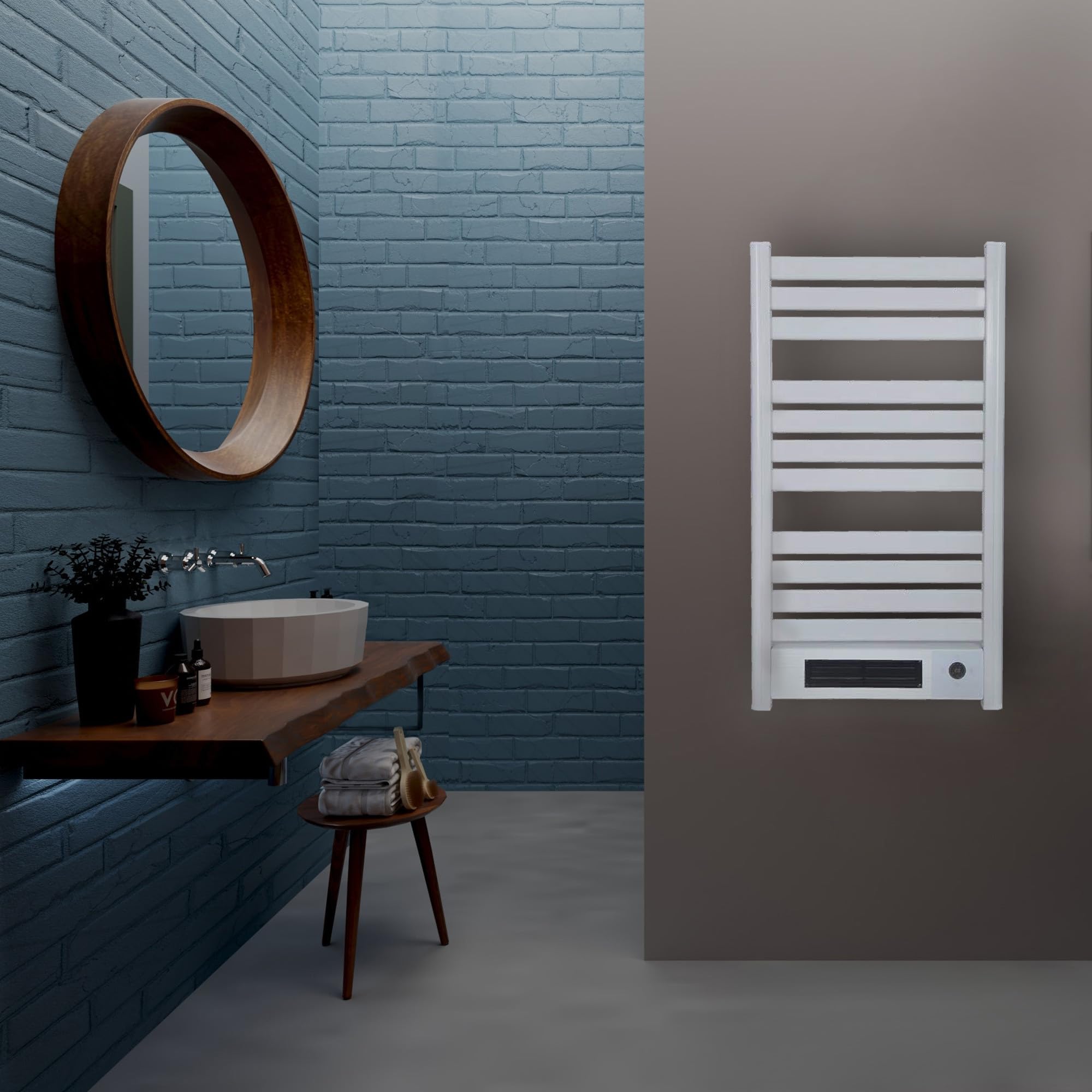 Asciugamani elettrico da parete con soffietto Omiros Sannover 2000 W, bianco