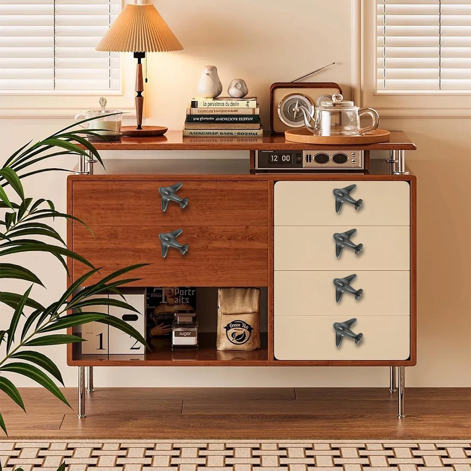 6 Pack Airplane Drawer Knobs¡êUnique Cabinet Knobs for Cabinets and Drawers, Decorative Drawer Pulls and Knobs