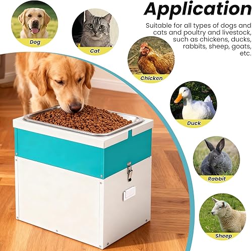 Miniatura 6 de Dispensador automático de agua para perros grandes, recipiente de acero inoxidable y contenedor de almacenamiento de alimentos para perros (11