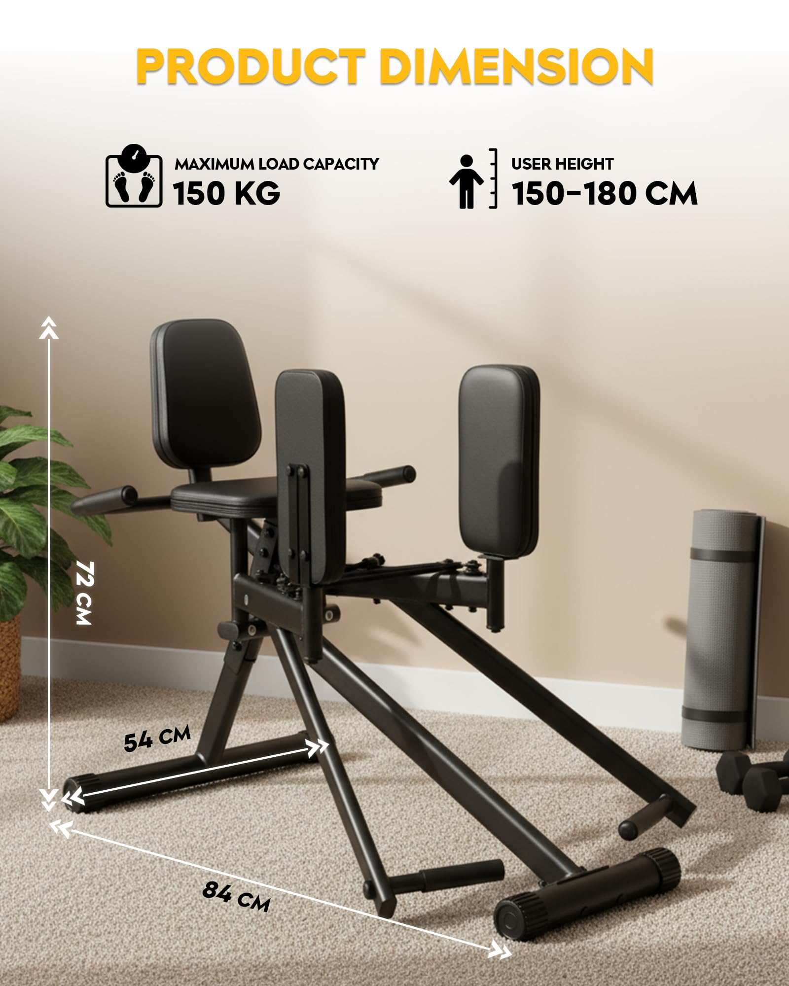 GuuG Po Trainer Oberschenkel Trainingsgerät: Abduktoren Gerät für Zuhause Oberschenkeltrainer Beintrainer Hüfttrainer Bein Hip Hüfte Thigh Muskelaufbau Hip Abduction Glute Machine Schwarz