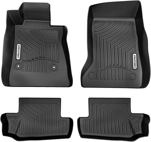 OEDRO Alfombrillas compatibles con Chevrolet Camaro 2016-2023, protector único de TPE negro para todo tipo de clima, incluye 1 y 2 fila delantero,