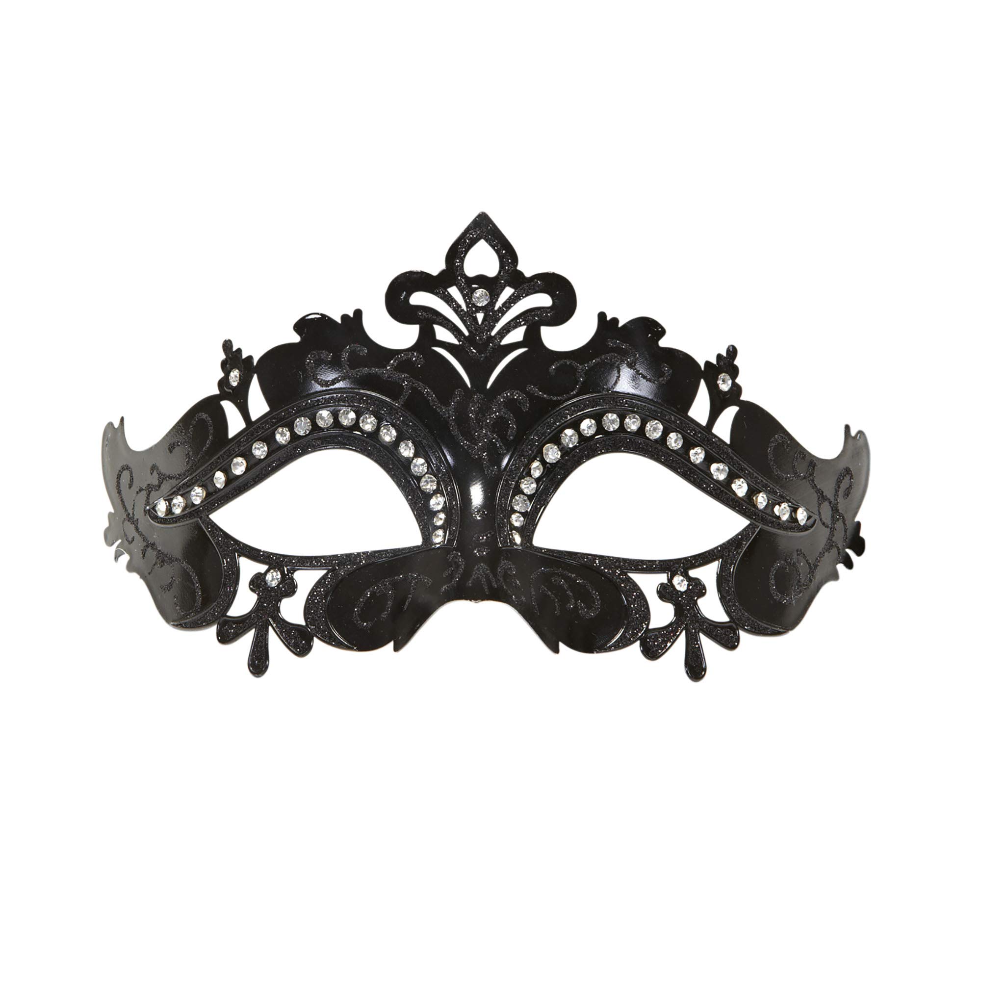 W WIDMANN MILANO Party Fashion 11643 - Maske Venedig, rot mit Glitzer und Strass, venezianische Maske, Karneval, Mottoparty