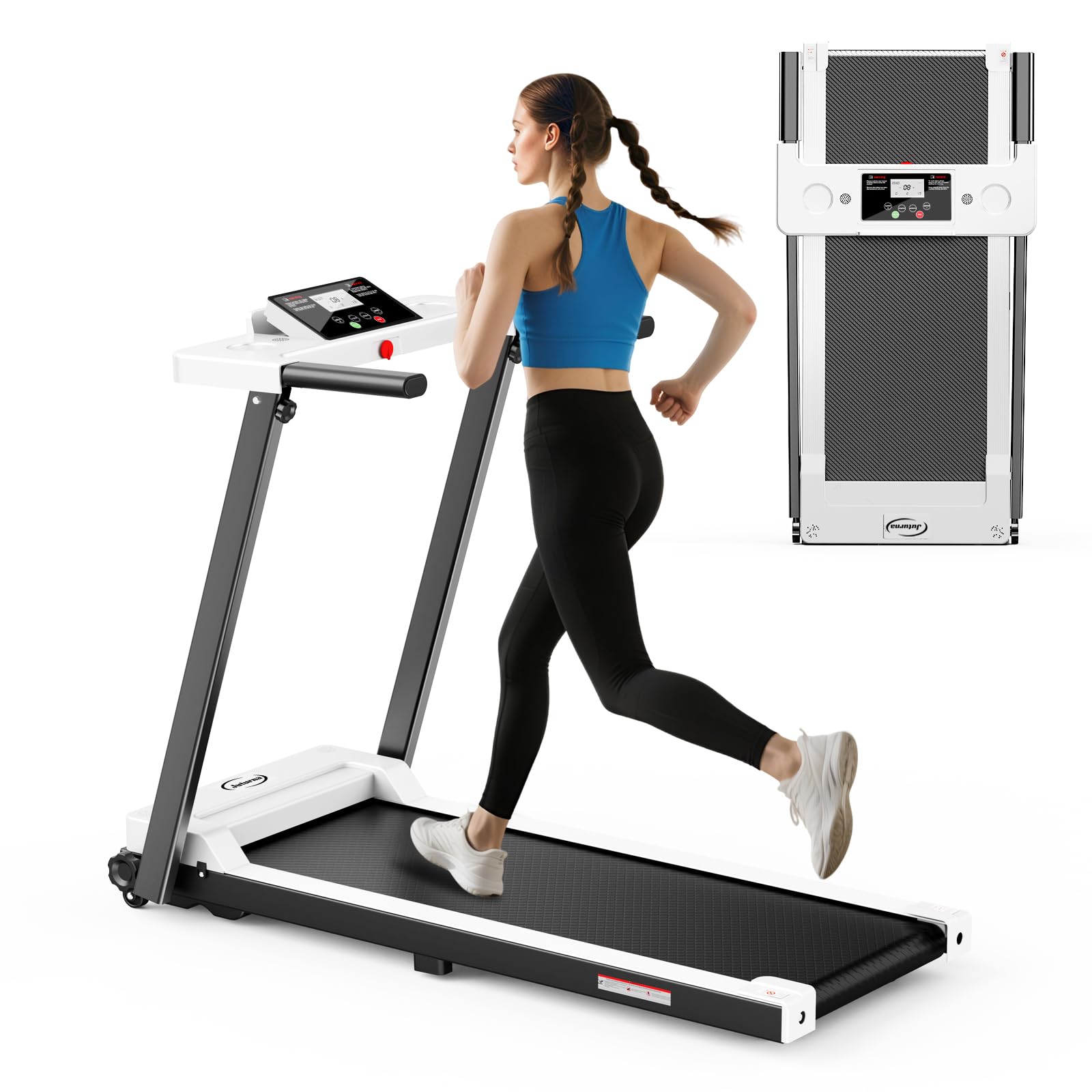 Juturna Treadmills for Home, Walking Pad with Handle Bar, Portable Foldable Treadmill, 3.0 HP Walking Pad with 300 LBS Capacity, Folding Treadmill with LED Display