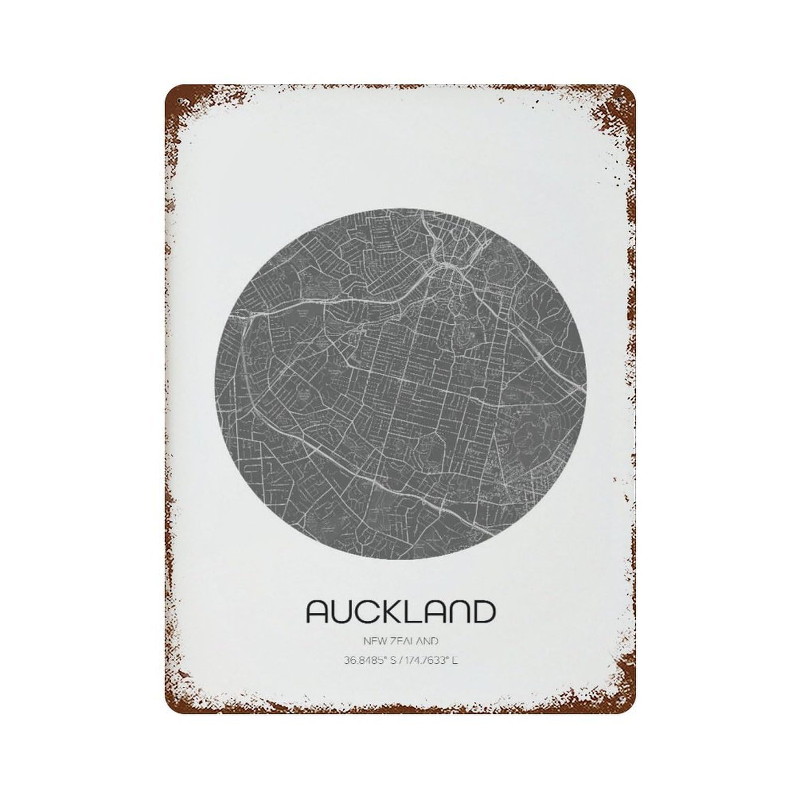 xiaoxiaoshen Auckland Map Modern City Wall Decor Art Metal Tin Poster Modern Home Decor Art Home Bar Shop Decorations Vintage Sign 40x30cm
