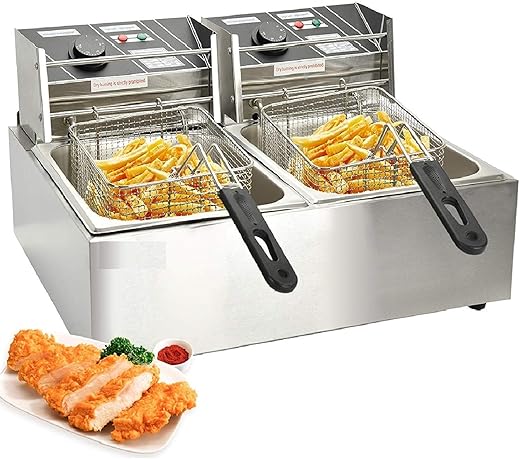 FROTH & FLAVOR Double Tank French Fries Deep Fryer 12 LTR