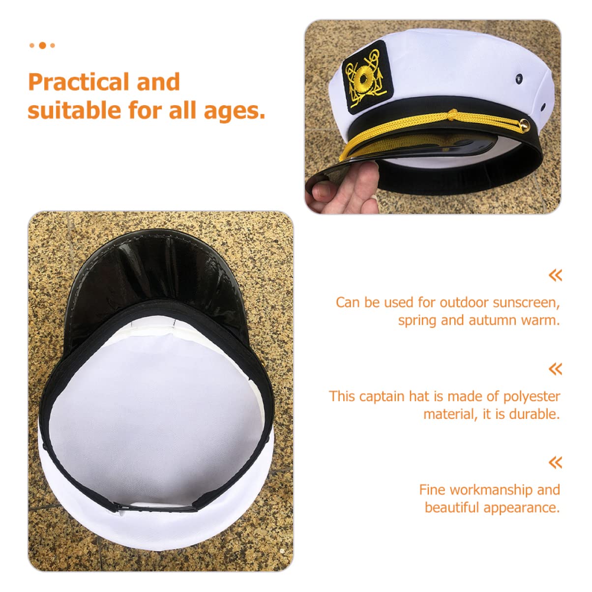 ABOOFAN Costumi Cosplay 5 Pezzi Cappello da Capitano per Yacht Cappello da Capitano Unisex da per Barca da da da Marinaio da Uomo