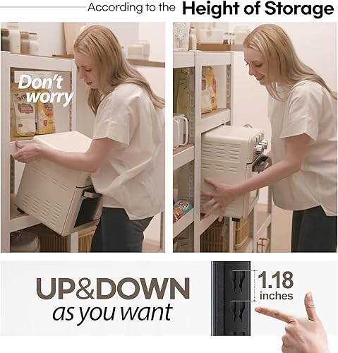 Miniatura 4 de HOMEDANT House - Estantería de metal laminado de 5 niveles, estante de almacenamiento ajustable, estantes resistentes, organización multiusos,