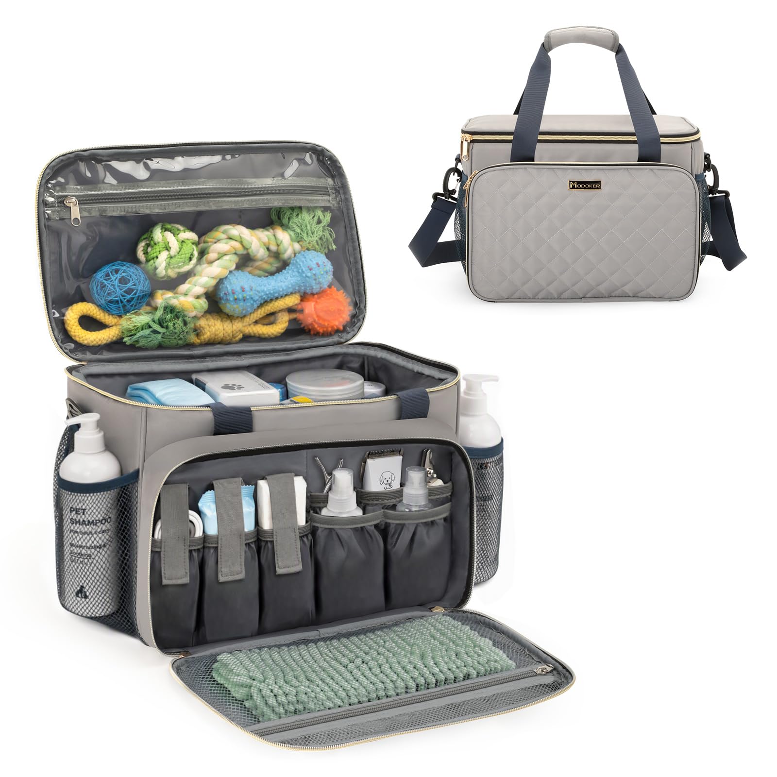 Borsa organizer per la toelettatura degli animali domestici: progettata per toelettatori e strumenti di toelettatura per cani e gatti; si adatta perfettamente a set di strumenti e accessori.