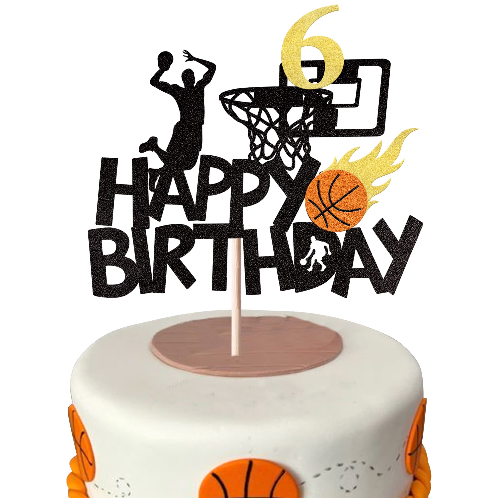 Basketball 6. Geburtstag Cake Topper – Sport-Thema Deko Für Jungs, Kuchenaufsatz