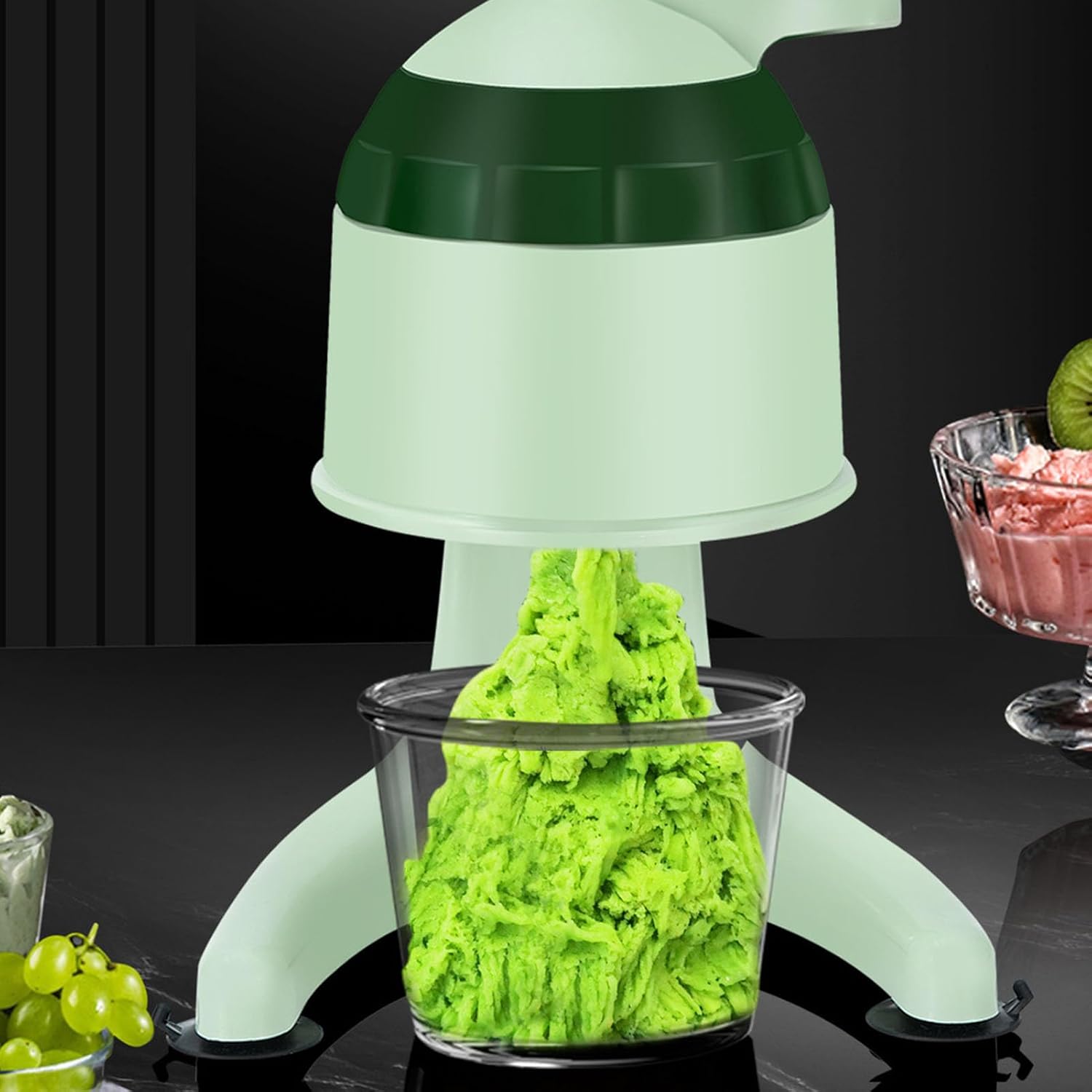 Manual Ice Shaver, Ice Shaver and Snow Cone Machine, Outdoor Portable Small Hand Crank Snow Cone Maker, Ice Crusher for Snow Cones, for Home Kitchen Camping