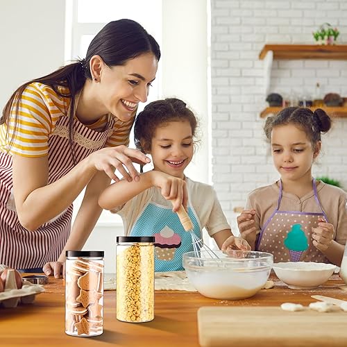 Miniatura 6 de Dandat 16 tarros de plástico transparente con tapas, recipientes de 30 onzas, frascos de plástico, recipientes de plástico, cilindros de