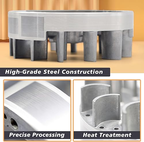 Miniatura 4 de Piezas de repuesto para cortacésped de volante 590544, compatibles con Briggs & Stratton modelo de motor pequeño 08P5020029-H1, volante de acero de