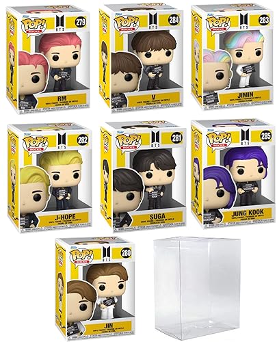 POP BTS Funko Pop BTS Butter Set de 7 Funko Pop| - RM, J-Hope, Suga, Jimin, Jin, Jung Kook y V 7 Set (Envasado con Estuche Protector EcoTek para Proteger la Caja de Exhibición)…