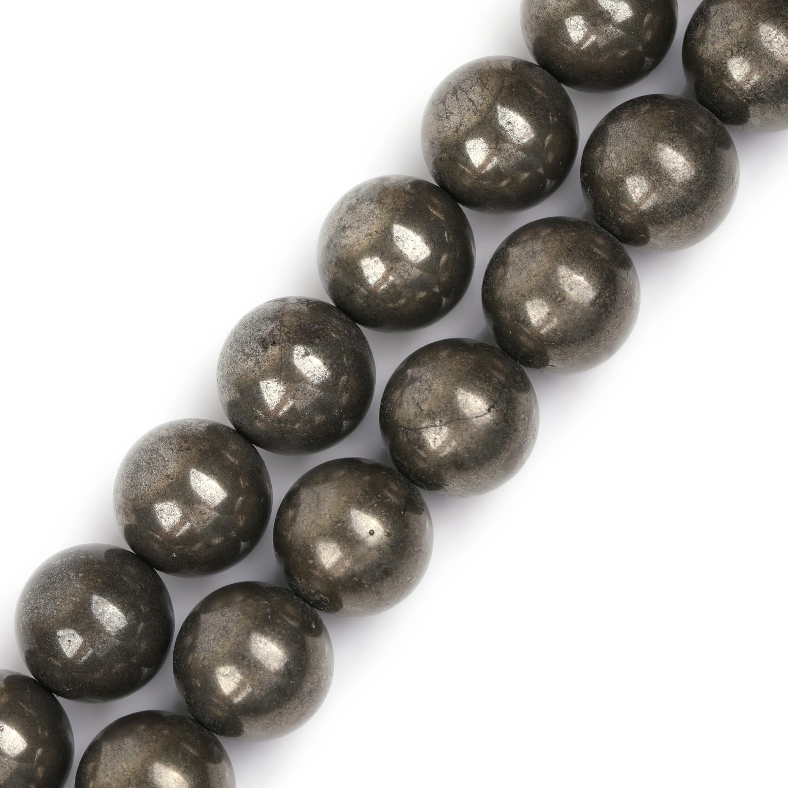 Perles en pyrite de 20 mm Gem-Inside pour concevoir des bijoux solides