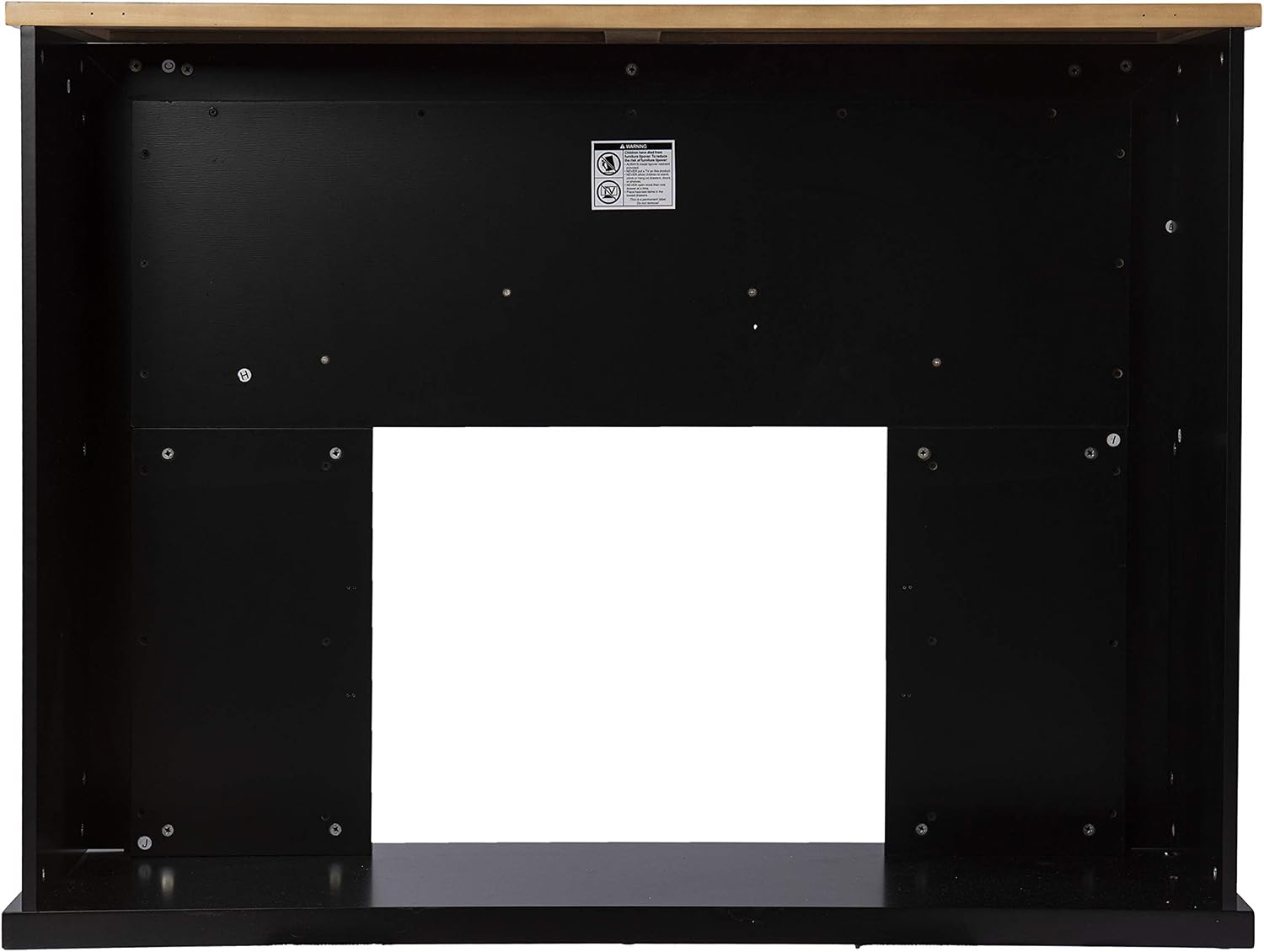 SEI Furniture Cardington Color Changing Fireplace, Black/Natural