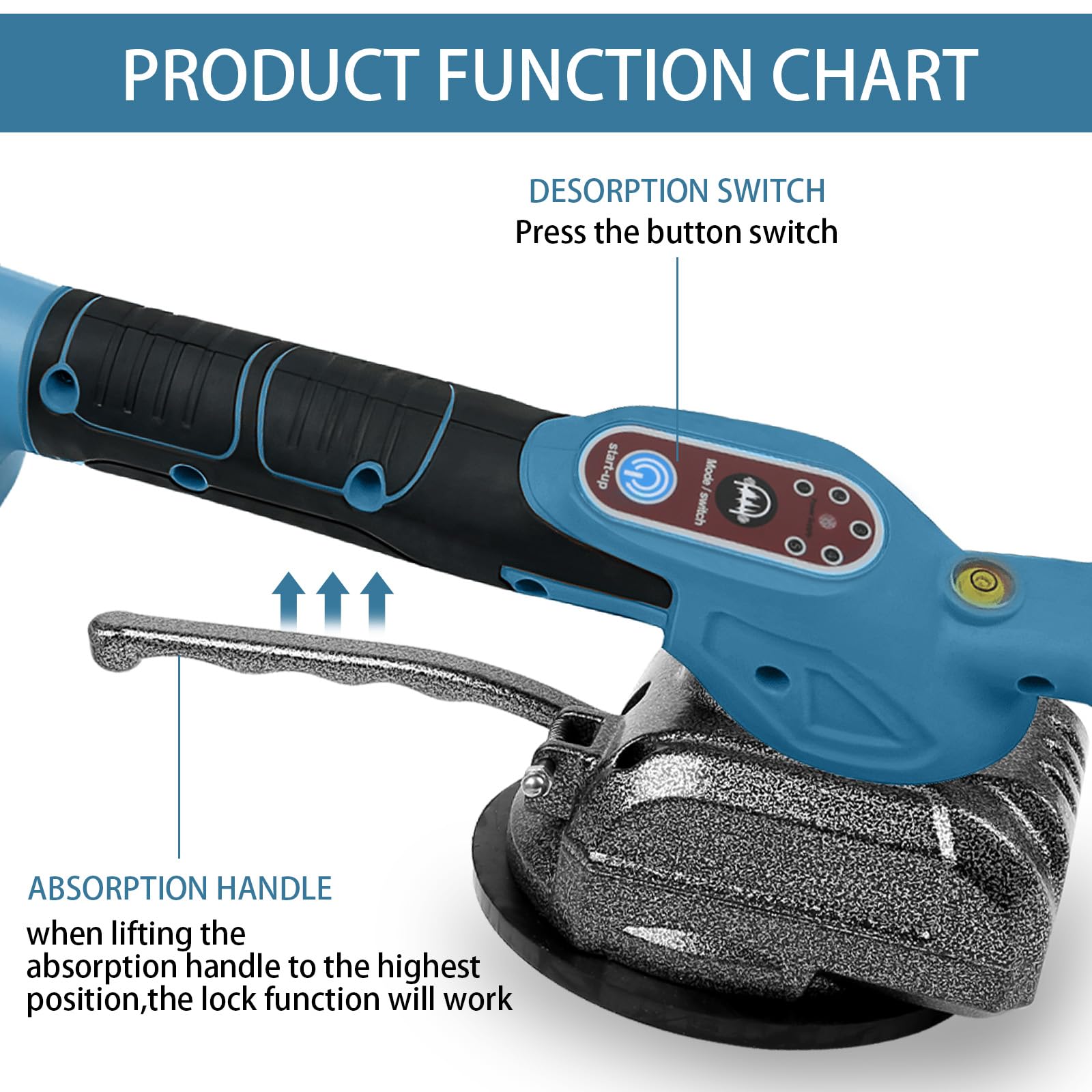 Machine vibrante pour Makita 18 V - Ventouse de 4,7" - 5 vitesses - Vitesse réglable - Capacité de 60 kg - Convient pour 39 x 39" et moins