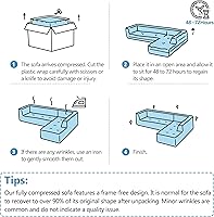 Vista 9 de Quarte Modern 51.6" Indoor Oversized Chaise Lounger, Upholstered Sleeper Boneless Sofa Couch with Two Supportive Pillows for Living Room Bedroom