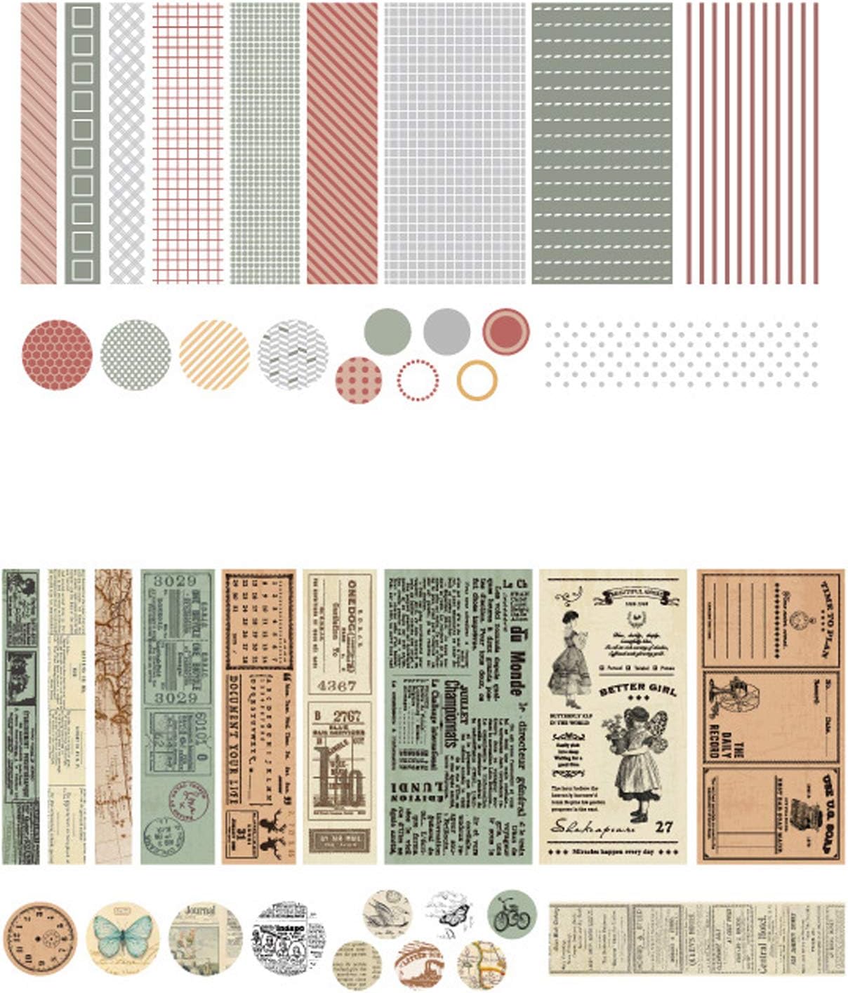 80 Pcs Kawaii Washi Paper Sticker Set Diy Art Craft Adhesive Stickers Retro Decorative Label For Gift Box Packing Scrapbooking Planner Album Journal - Arts & crafts label