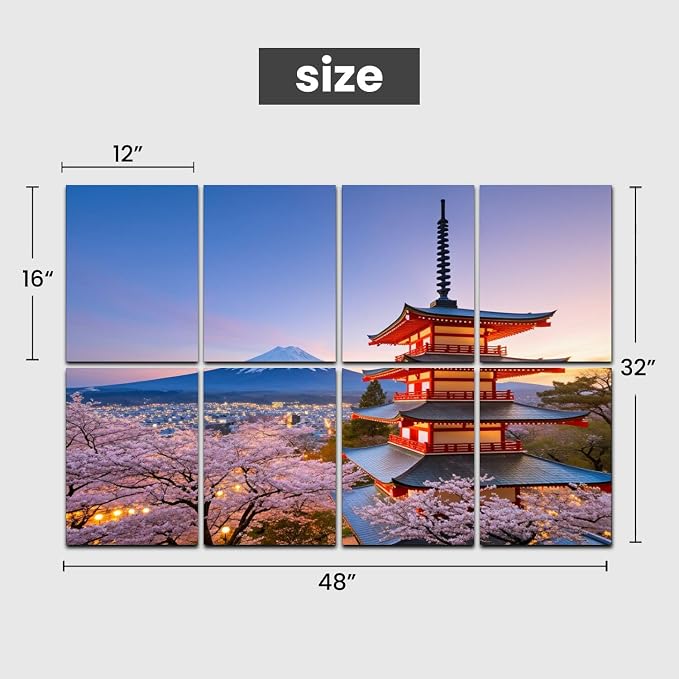 Kanworse 8 Pack Paneles Acústicos Decorativos Japoneses Absorbentes de Sonido 48"x32" para Oficina miniatura 2