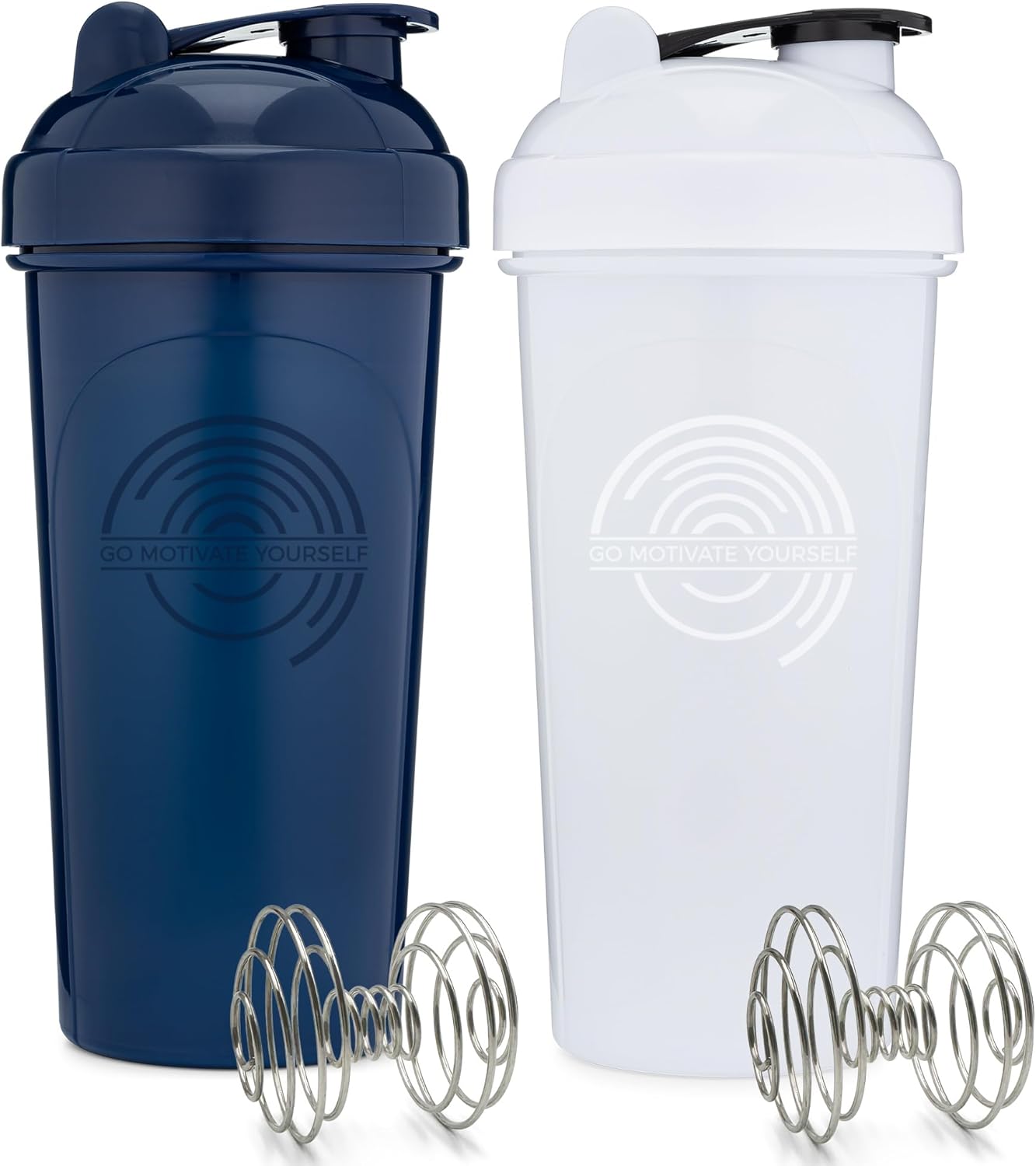 GOMOYO 2Pack 28Ounce Shaker Bottle (Navy, White
