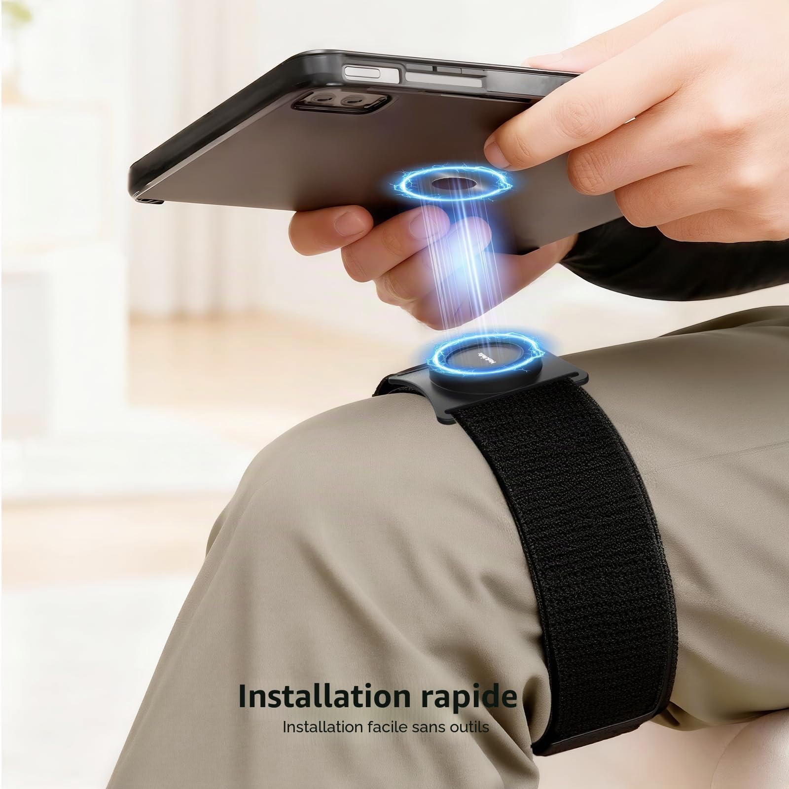 MAGJIEYX Pilot Kneeboard for ipad, Support Magnétique Tablettes avec Aimants Puissants pour Cockpit Home Use Office Portable Tablet Holder pour iPad Mini/Air/Pro/Galaxy Tabs/iPhone 2 Sangle Elastiques