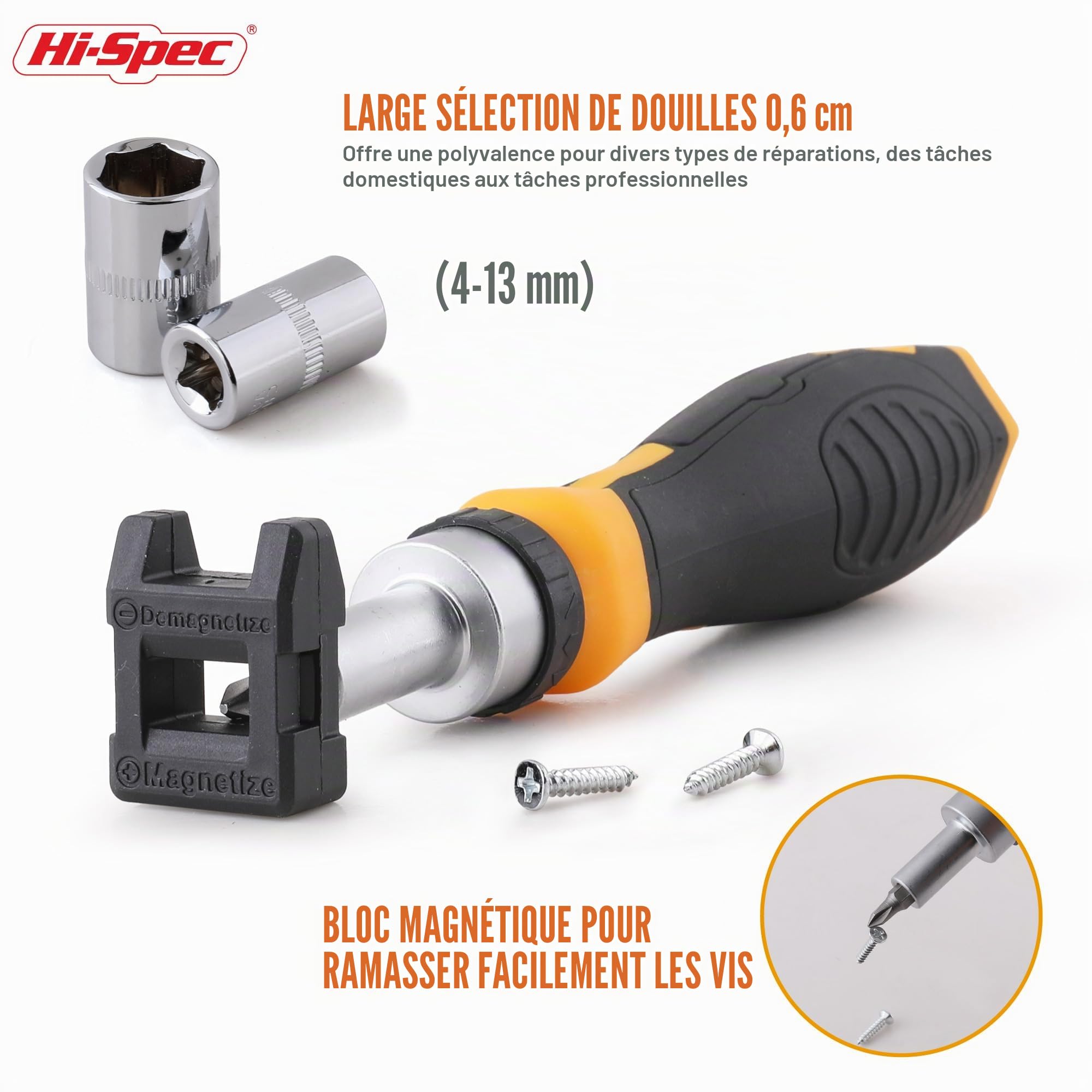 Hi-Spec Coffret de 79 pièces Embouts de Vissage Multiples et Douilles 1/4 pouce avec Poignées. Extension Flexible Embouts de Précision Torx et Antivol 1/4 pouce Hex le tout dans une Mallette